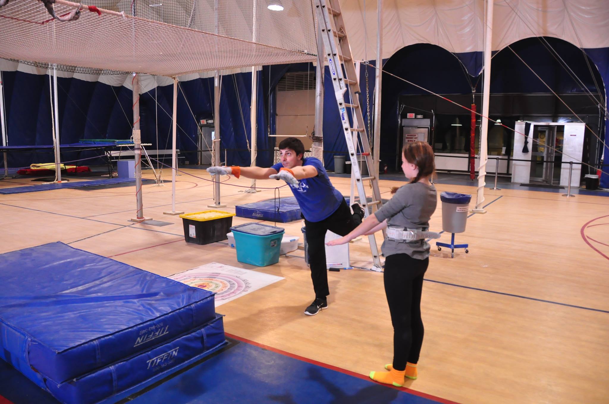 Nick looking goofy as a flying trapeze instructor